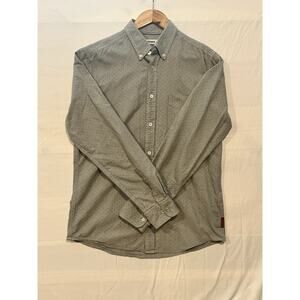 Ben Sherman Button Down Shirt Men’s Large Gray Micro Dot Long Sleeve
